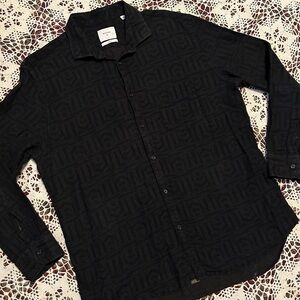 Billy Reid Black Textured Button Down Shirt